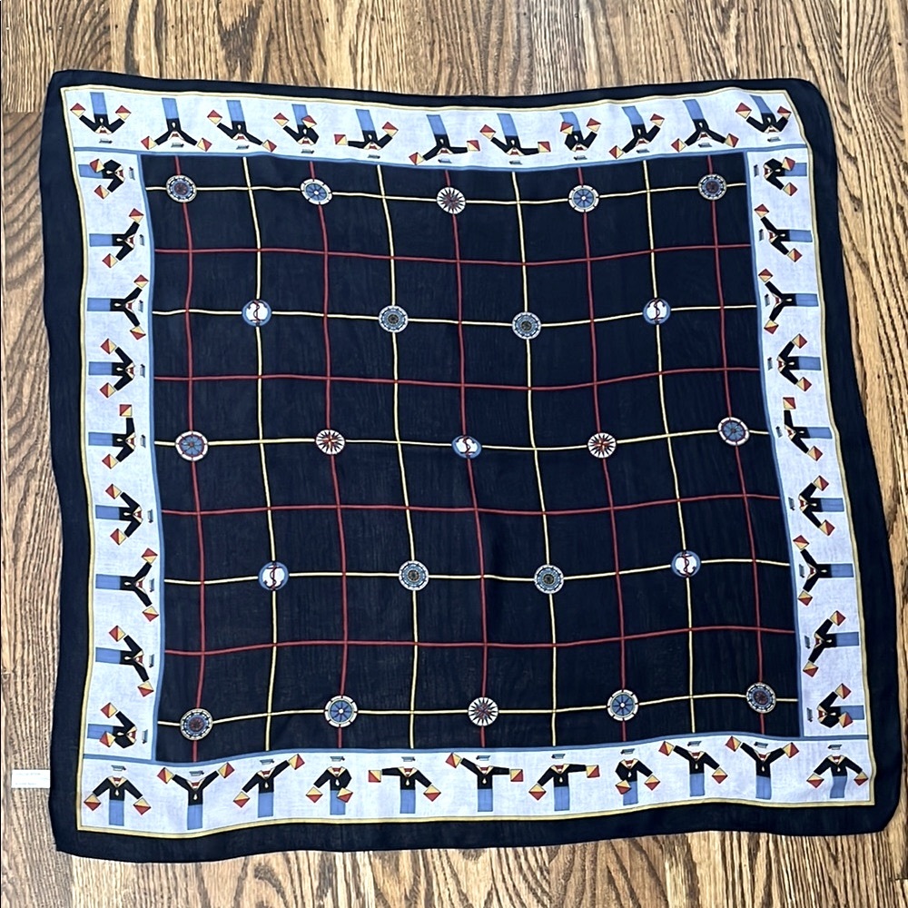 Italian Nautical Colorful Geometric Pattern Scarf